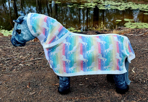 Rainbow Unicorn Toy Pony Rug/Neck Combo