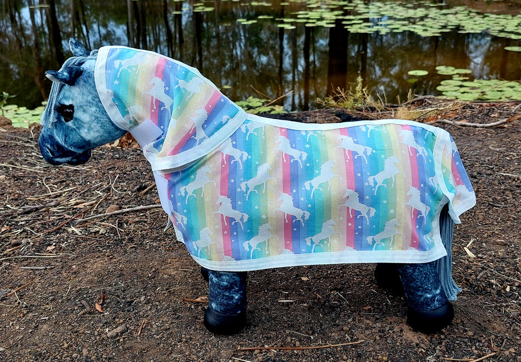 Rainbow Unicorn Toy Pony Rug/Neck Combo