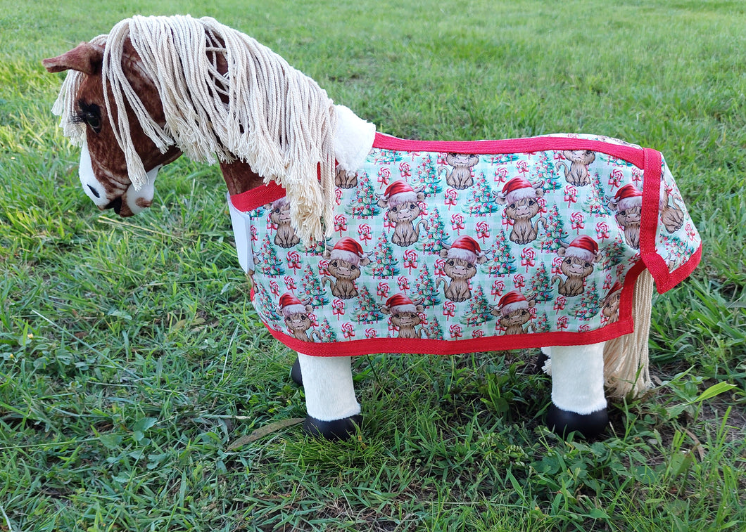 Christmas Highland Cows Toy Pony Rug