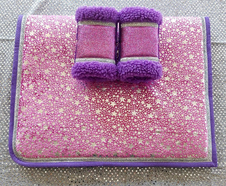 Pink/Purple Star Saddlecloth Set