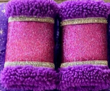 Set of 2 Purple Sparkle Boots