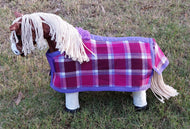 Purple/Pink Check Toy Pony Rug
