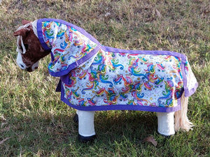White Glitter Unicorn Toy Pony Rug/Neck Combo