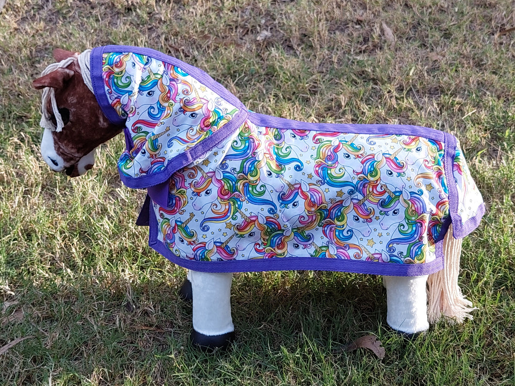 White Glitter Unicorn Toy Pony Rug/Neck Combo